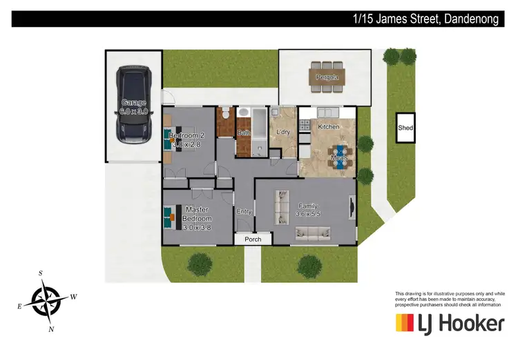 Floorplan of Homely unit listing, 1/15 James Street, Dandenong VIC 3175