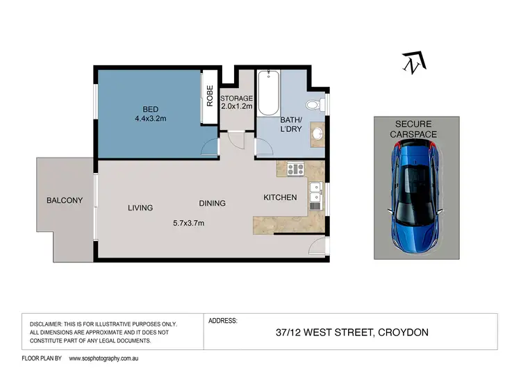 Floorplan of Homely apartment listing, 37/12 West Street, Croydon NSW 2132