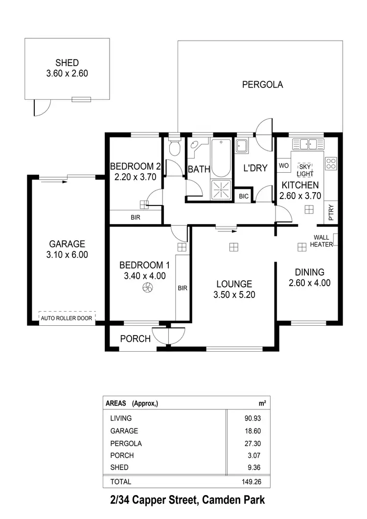 Floorplan of Homely unit listing, 2/34 Capper Street, Camden Park SA 5038