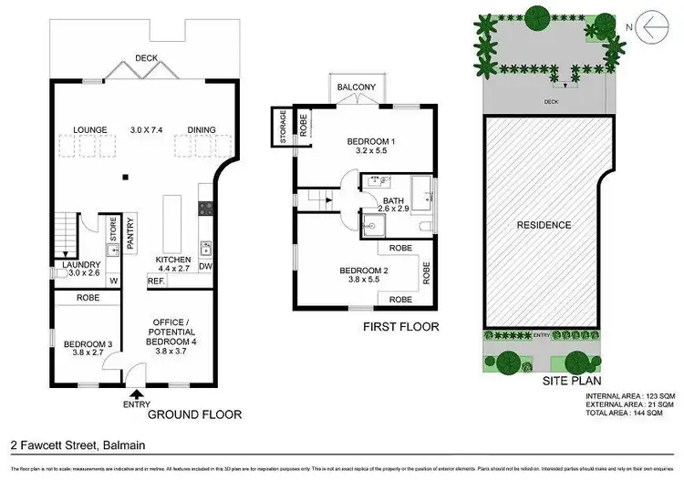Floorplan of Homely house listing, 2 Fawcett Street, Balmain NSW 2041