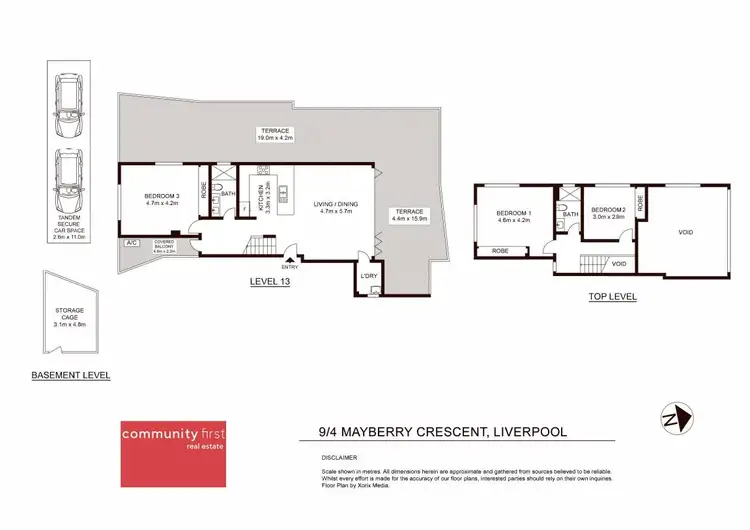 Floorplan of Homely apartment listing, 9/4 Mayberry Crescent, Liverpool NSW 2170