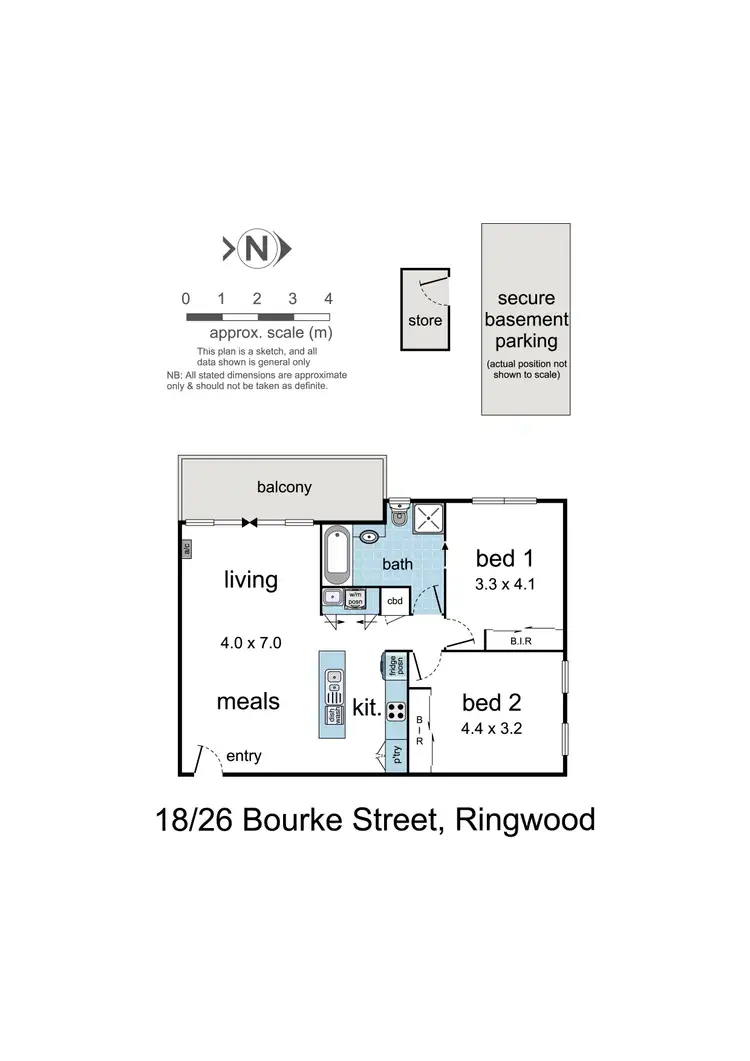 Floorplan of Homely apartment listing, 18/26 Bourke Street, Ringwood VIC 3134
