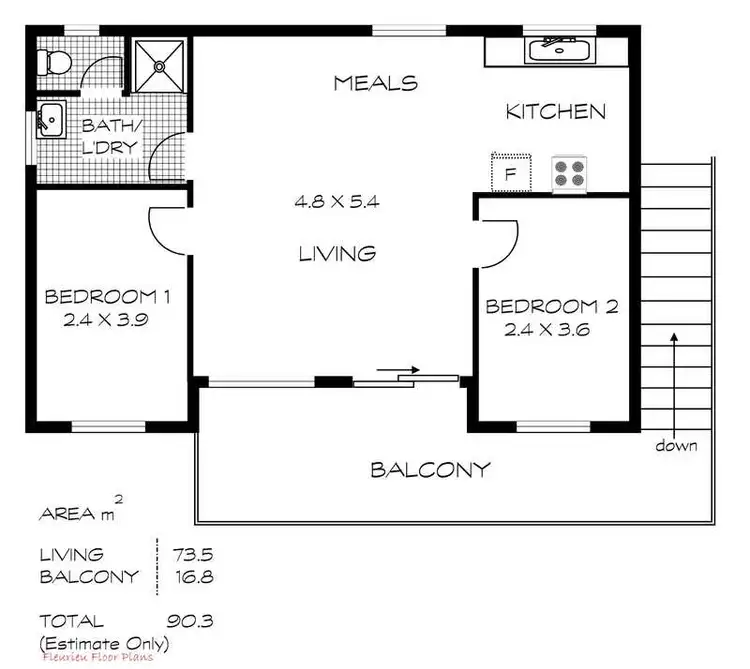 Floorplan of Homely unit listing, 2/25 Murray Terrace, Port Elliot SA 5212