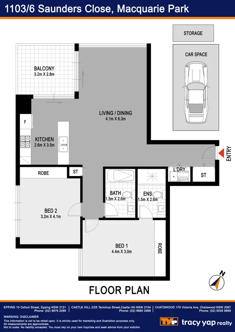 Floorplan of Homely apartment listing, 1103/6 Saunders Close, Macquarie Park NSW 2113