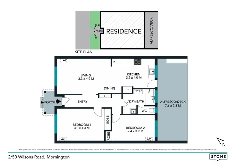 Floorplan of Homely unit listing, 2/50 Wilsons Road, Mornington VIC 3931