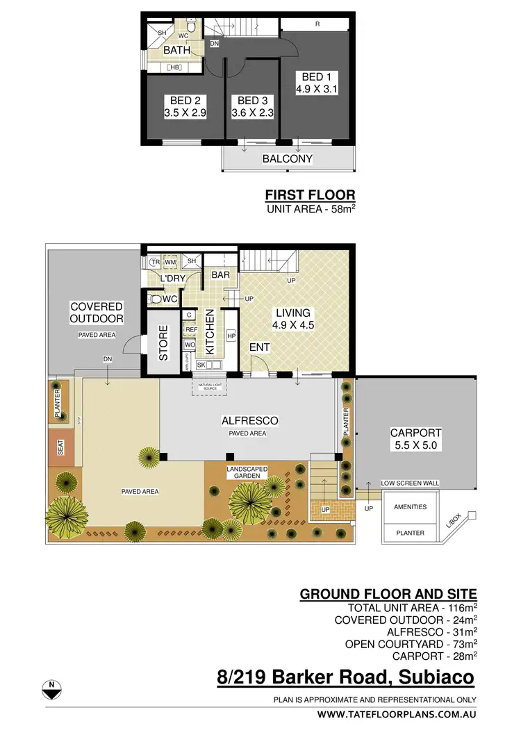 Floorplan of Homely townhouse listing, 8/219 Barker Road, Subiaco WA 6008