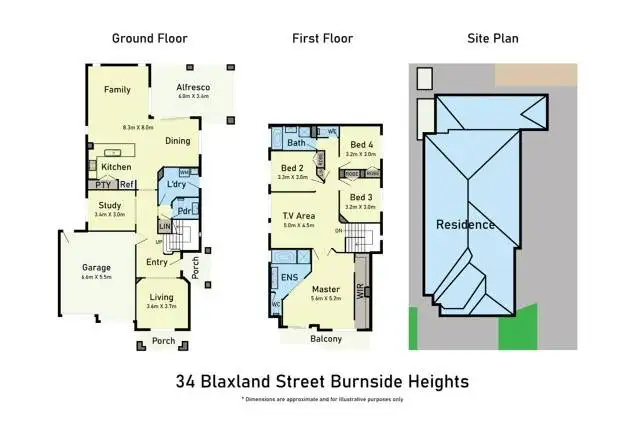Floorplan of Homely house listing, 34 Blaxland Street, Burnside Heights VIC 3023