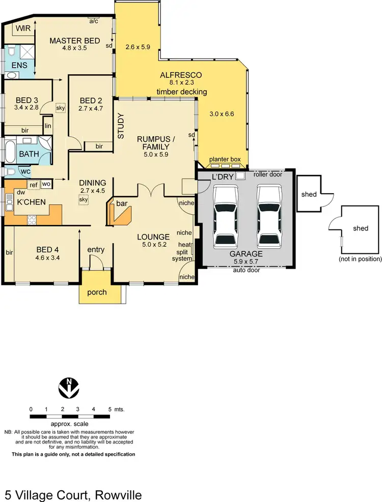 Floorplan of Homely house listing, 5 Village Court, Rowville VIC 3178