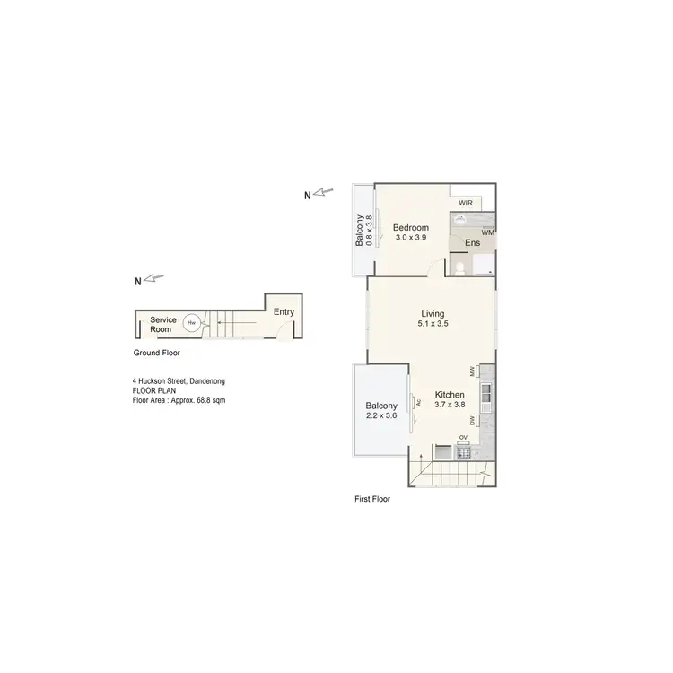 Floorplan of Homely unit listing, 4 Huckson Street, Dandenong VIC 3175