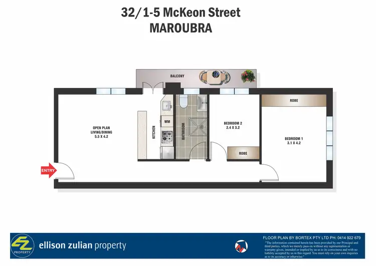 Floorplan of Homely apartment listing, 32/1-5 McKeon Street, Maroubra NSW 2035
