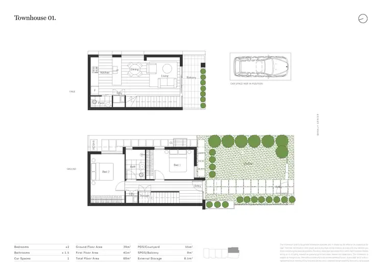 Floorplan of Homely townhouse listing, 2/748 Barkly Street, West Footscray VIC 3012