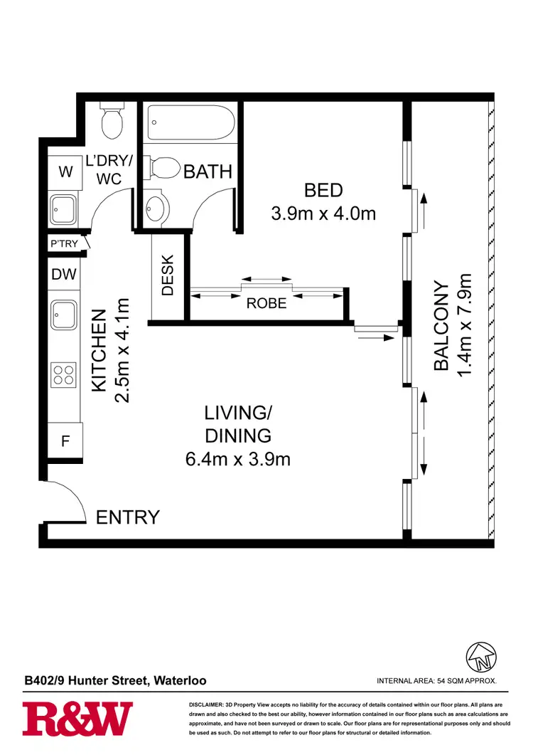 Floorplan of Homely apartment listing, B402/9 Hunter Street, Waterloo NSW 2017