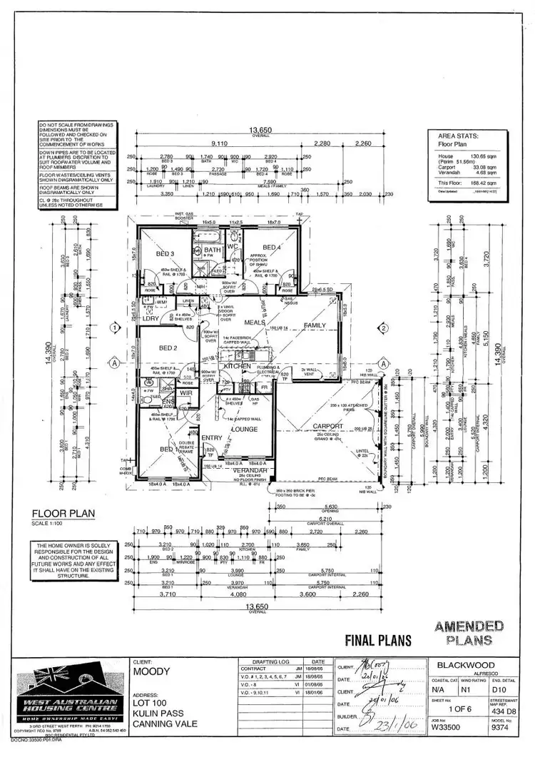 Floorplan of Homely house listing, 16 Kulin Pass, Canning Vale WA 6155