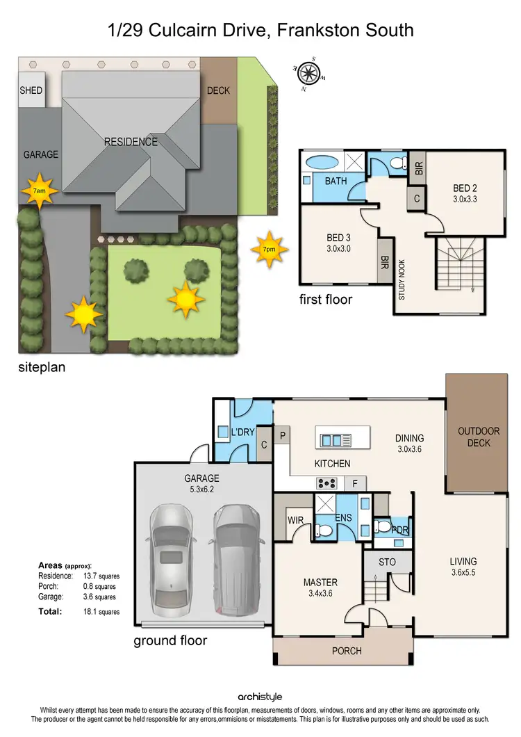 Floorplan of Homely townhouse listing, 1/29 Culcairn Drive, Frankston South VIC 3199