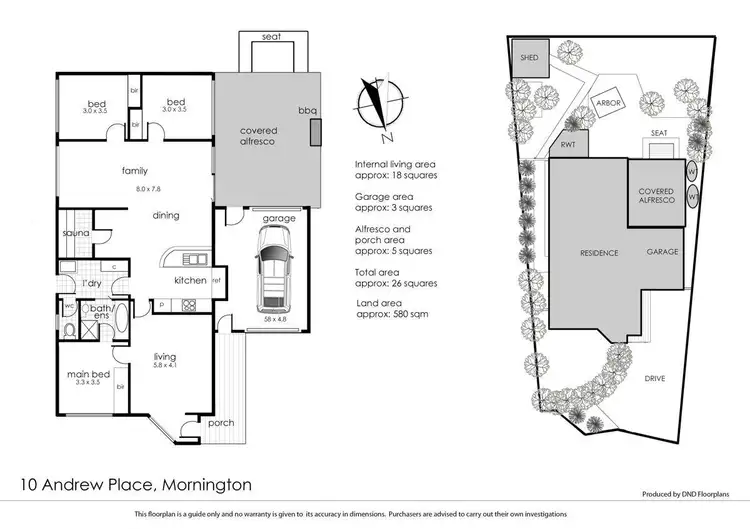 Floorplan of Homely house listing, 10 Andrew Place, Mornington VIC 3931