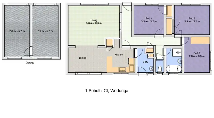 Floorplan of Homely house listing, 1 Schultz Court, Wodonga VIC 3690
