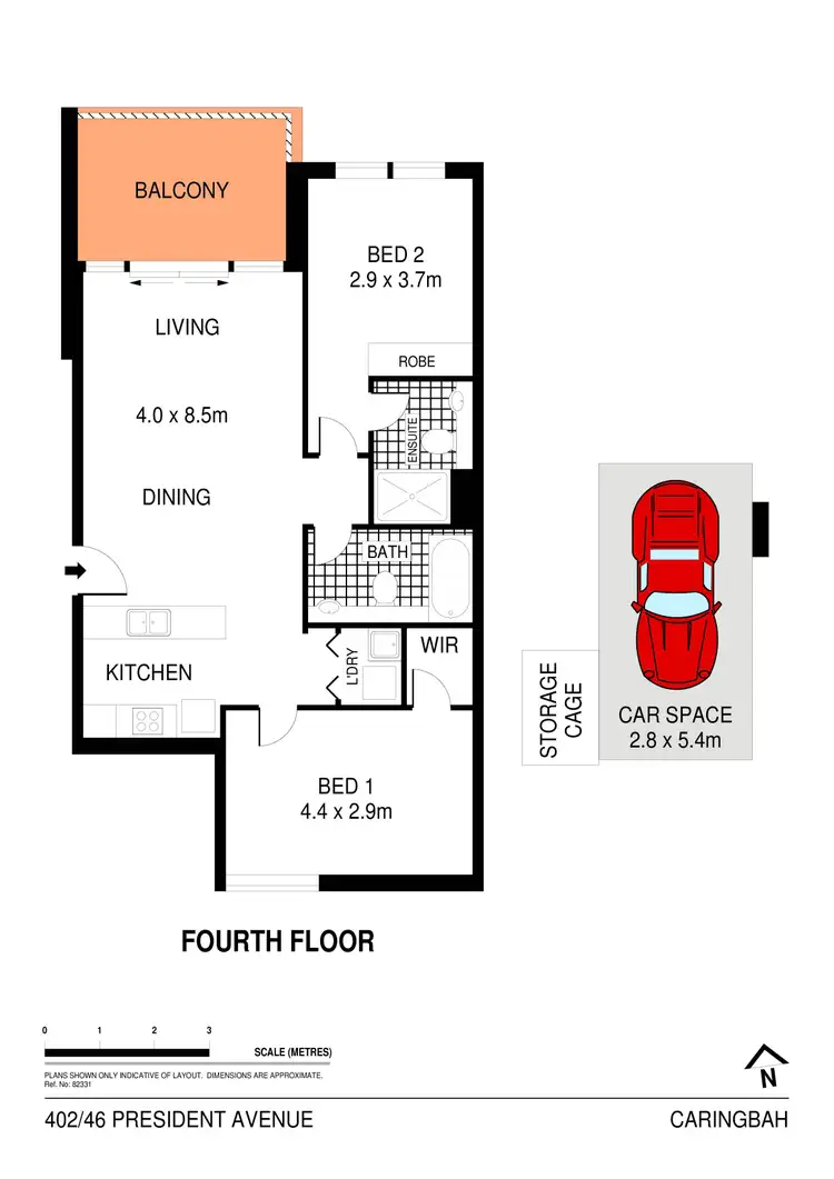 Floorplan of Homely unit listing, 402/46 President Avenue, Caringbah NSW 2229