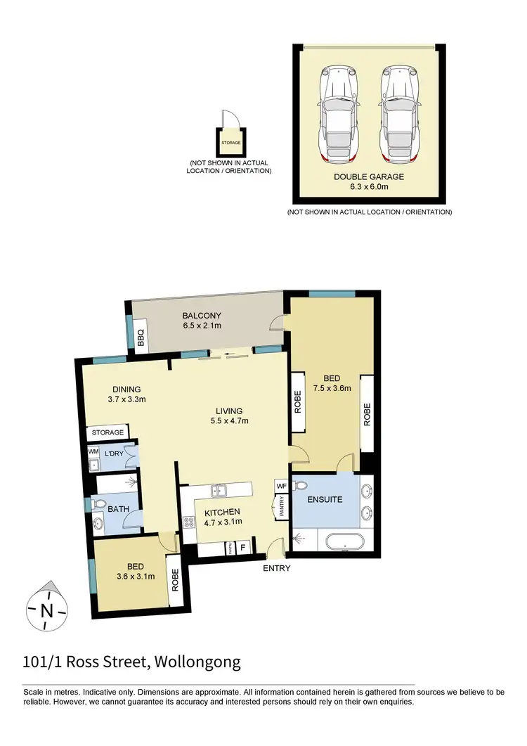 Floorplan of Homely apartment listing, 101/1 Ross Street, Wollongong NSW 2500
