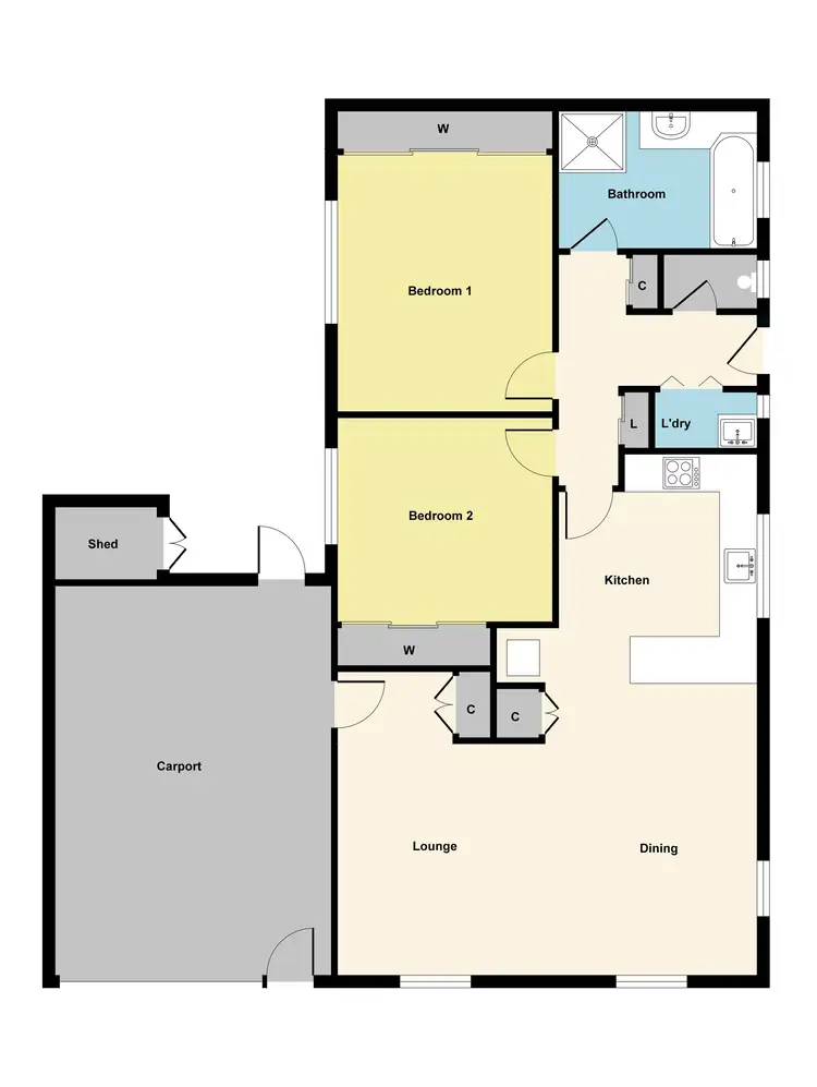 Floorplan of Homely house listing, 2/55 Burke Street, Maryborough VIC 3465