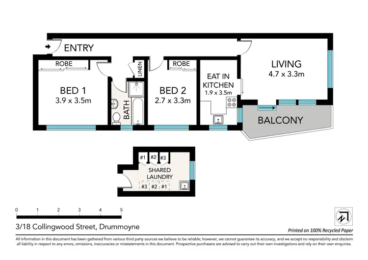 Floorplan of Homely apartment listing, 3/18 Collingwood Street, Drummoyne NSW 2047