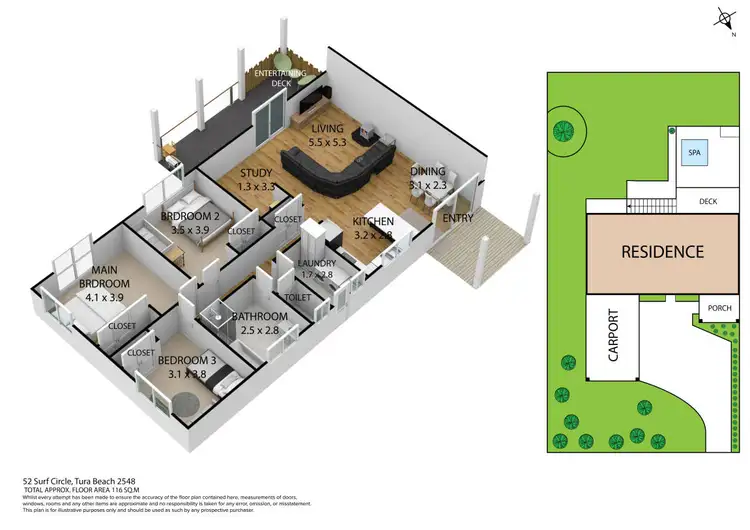 Floorplan of Homely house listing, 52 Surf Circle, Tura Beach NSW 2548