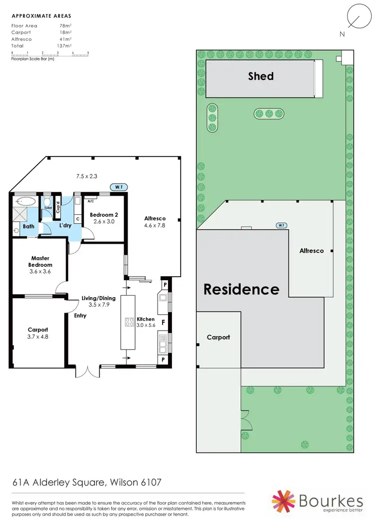 Floorplan of Homely semi-detached listing, 61A Alderley Square, Wilson WA 6107