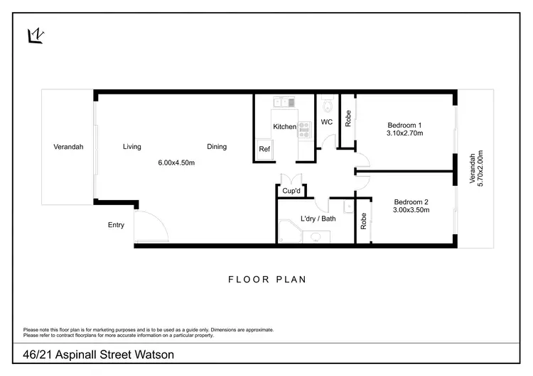 Floorplan of Homely apartment listing, 46/21 Aspinall Street, Watson ACT 2602