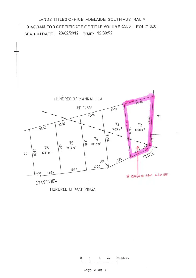 Floorplan of Homely land listing, LOT 72, 8 Coastview Close, Cape Jervis SA 5204