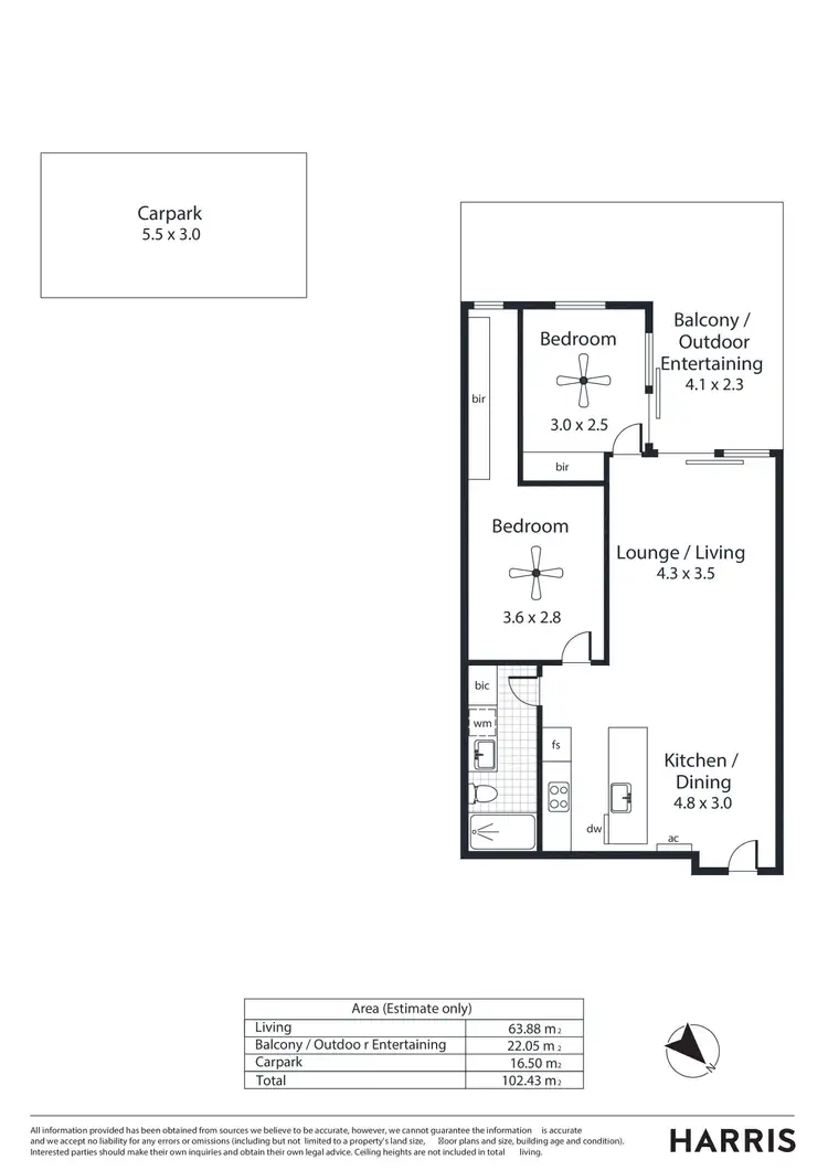 Floorplan of Homely apartment listing, 408/36 Hurtle Square, Adelaide SA 5000