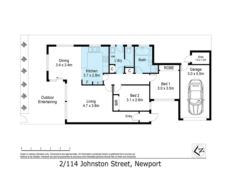 Floorplan of Homely unit listing, 2/114 Johnston Street, Newport VIC 3015
