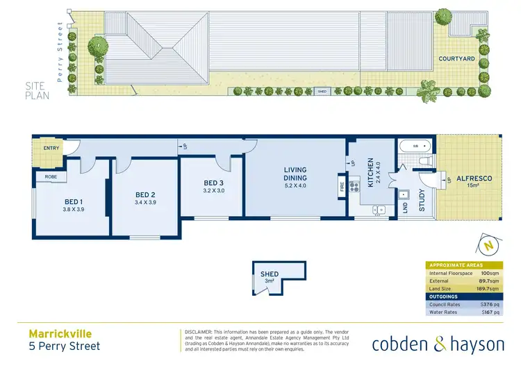 Floorplan of Homely house listing, 5 Perry Street, Marrickville NSW 2204