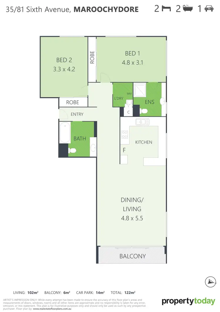 Floorplan of Homely unit listing, 35/81 Sixth Avenue, Maroochydore QLD 4558