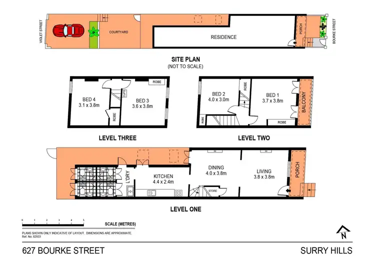 Floorplan of Homely terrace listing, 627 Bourke Street, Surry Hills NSW 2010