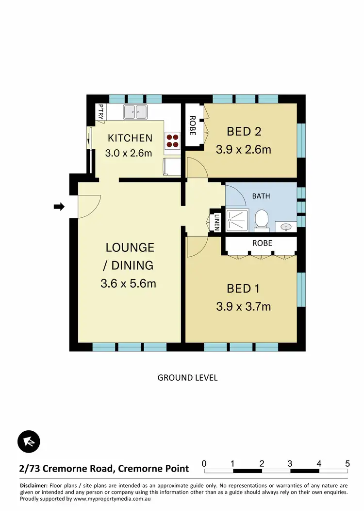 Floorplan of Homely apartment listing, 2/73 Cremorne Road, Cremorne Point NSW 2090