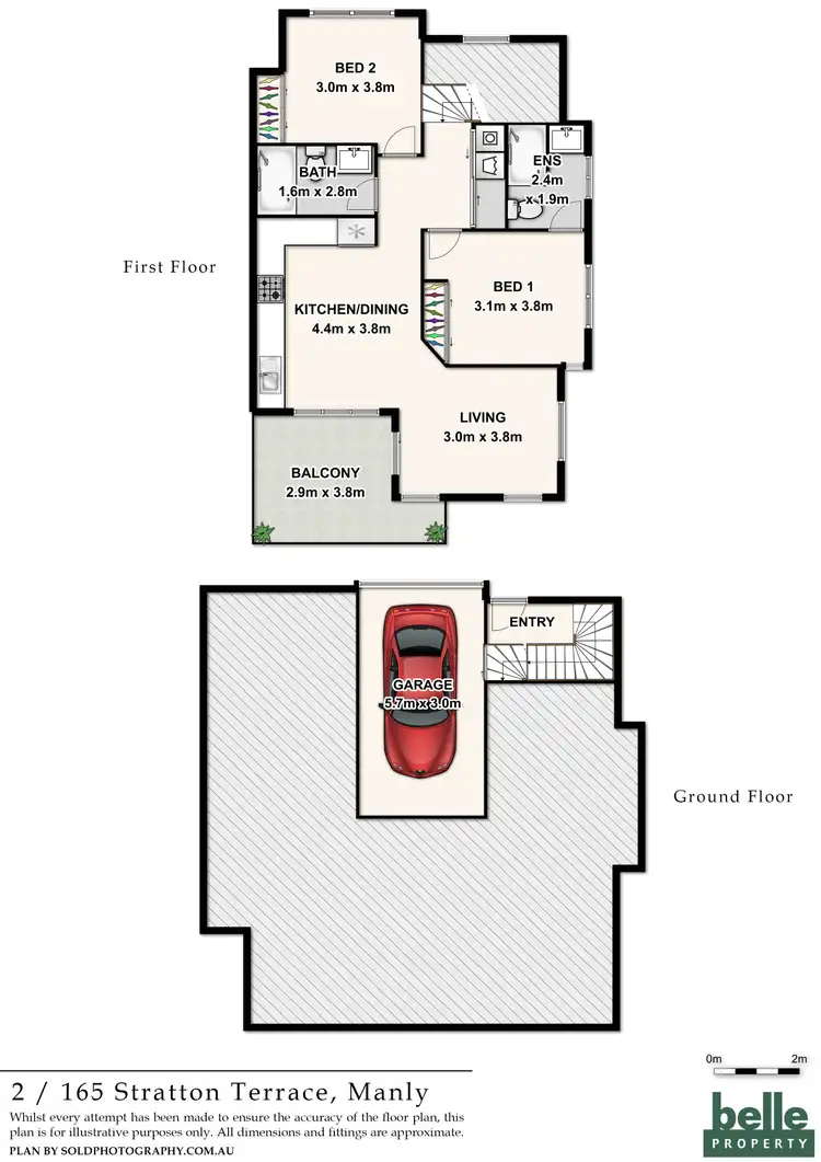 Floorplan of Homely unit listing, 2/165 Stratton Terrace, Manly QLD 4179