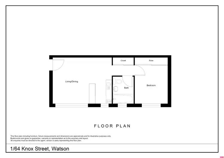 Floorplan of Homely apartment listing, 1/64 Knox Street, Watson ACT 2602