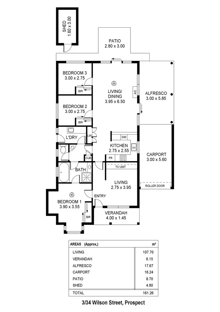 Floorplan of Homely unit listing, 3/34 Wilson Street, Prospect SA 5082