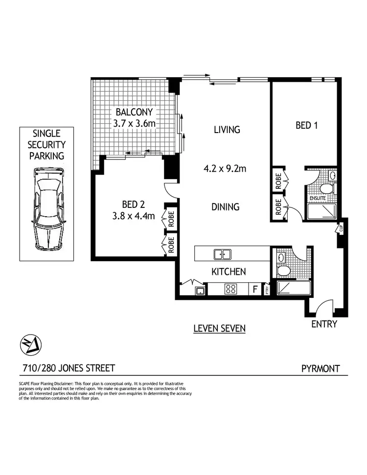Floorplan of Homely unit listing, 710/280 Jones Street, Pyrmont NSW 2009