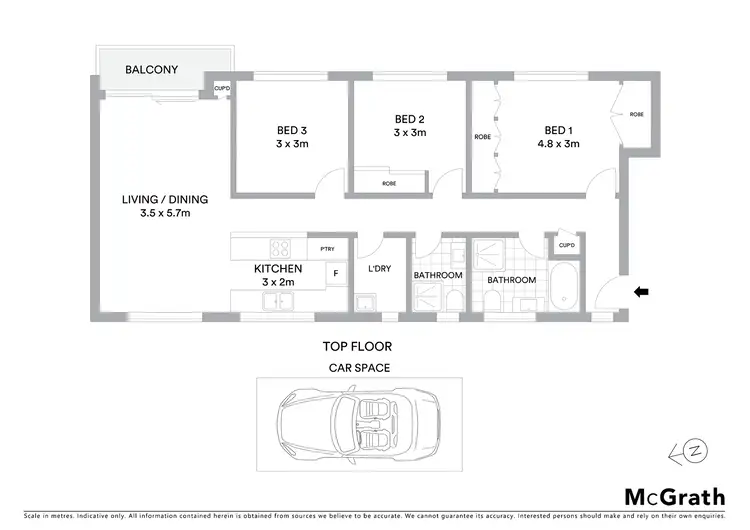 Floorplan of Homely apartment listing, 6/5 Carlisle Street, Tamarama NSW 2026