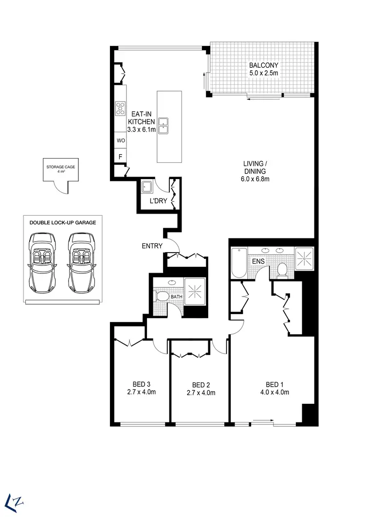 Floorplan of Homely apartment listing, 206/8-14 Wharf Crescent, Pyrmont NSW 2009