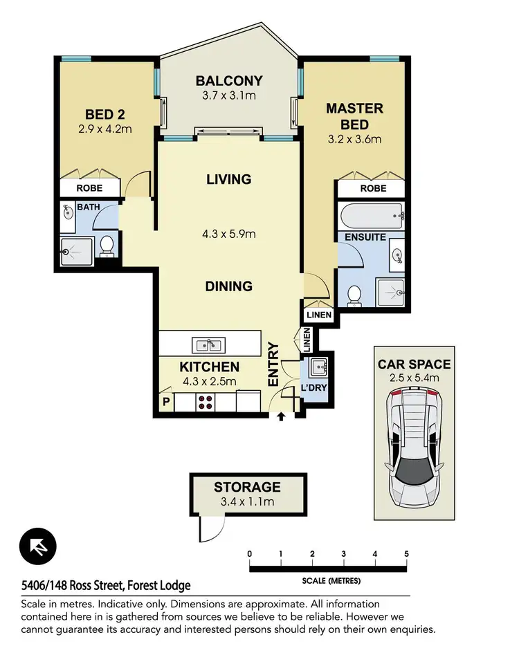 Floorplan of Homely apartment listing, 5406/148 Ross Street, Forest Lodge NSW 2037