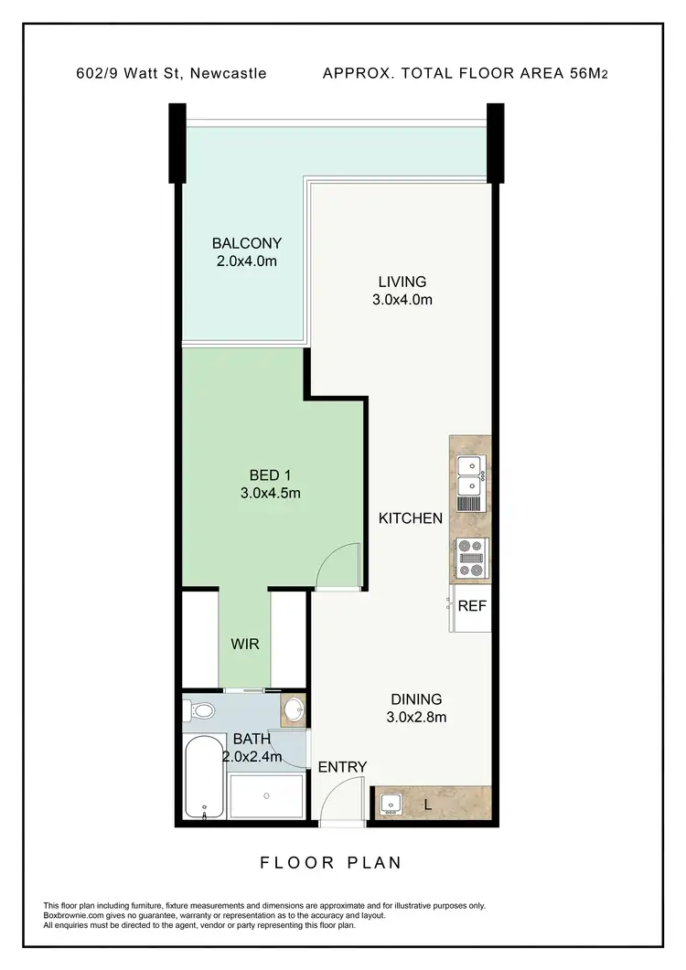Floorplan of Homely apartment listing, 602/9 Watt Street, Newcastle NSW 2300