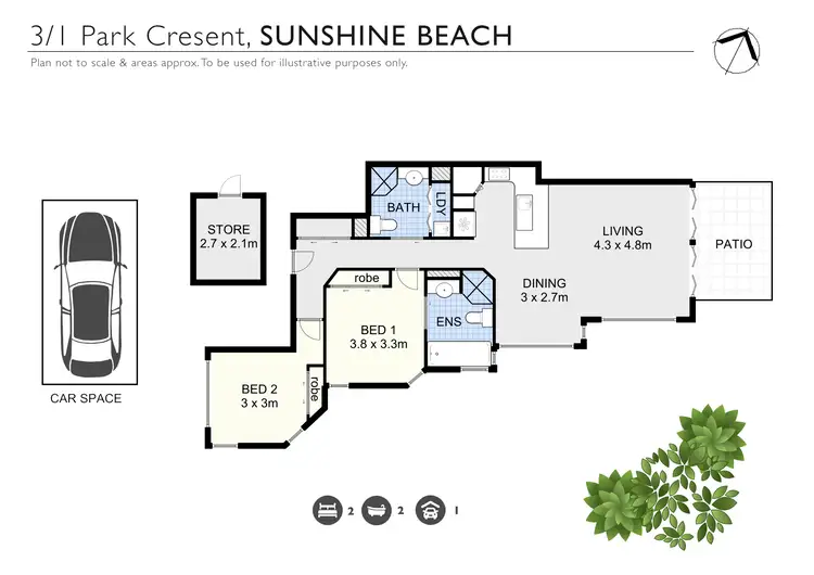 Floorplan of Homely apartment listing, 3/1 Park Crescent, Sunshine Beach QLD 4567