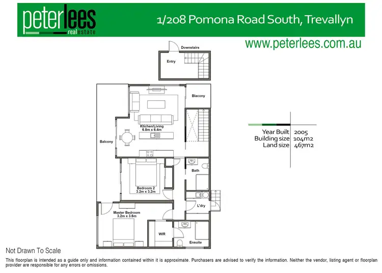 Floorplan of Homely townhouse listing, 1/208 Pomona Road, Trevallyn TAS 7250
