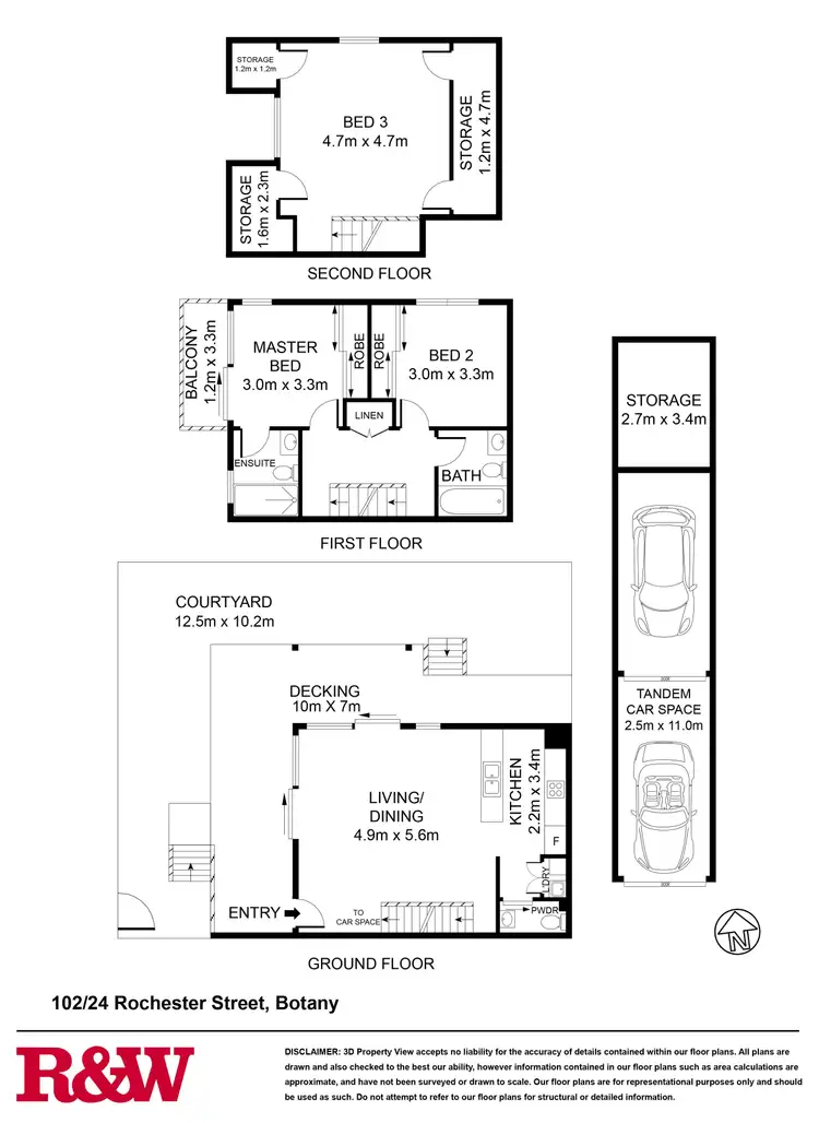 Floorplan of Homely townhouse listing, 102/24 Rochester Street, Botany NSW 2019