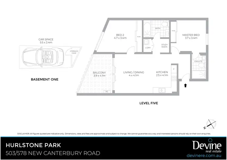 Floorplan of Homely apartment listing, 503/578 New Canterbury Road, Hurlstone Park NSW 2193