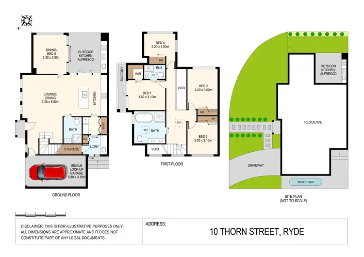 Floorplan of Homely semi-detached listing, 10 Thorn Street, Ryde NSW 2112