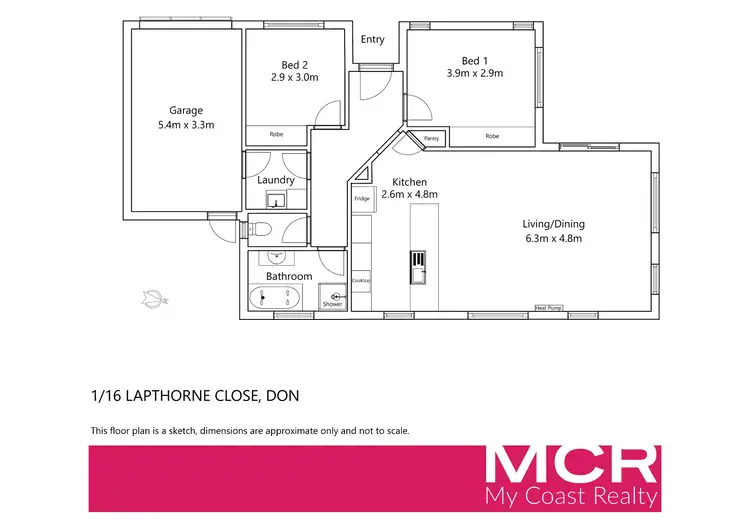 Floorplan of Homely unit listing, 1/16 Lapthorne Close, Don TAS 7310