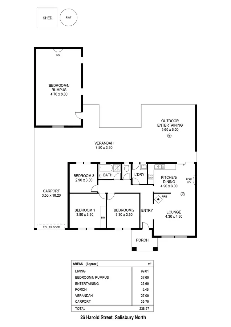 Floorplan of Homely house listing, 26 Harold Road, Salisbury North SA 5108
