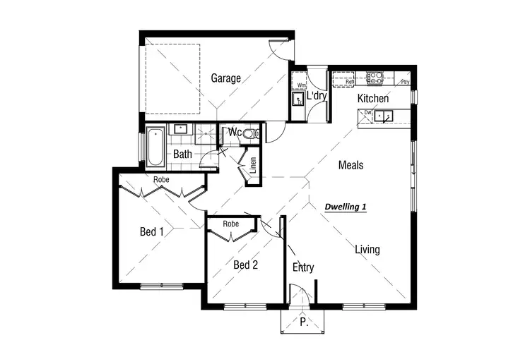 Floorplan of Homely townhouse listing, 1/334 Albert Street, Sebastopol VIC 3356